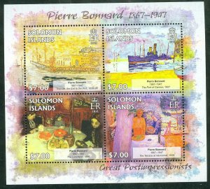 SOLOMON ISLANDS 2013 GREAT IMPRESSIONISTS  PIERRE BONNARD SHEET MINT NH