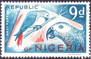 NIGERIA 1966 QEII 9d Prussian-Blue & Orange-Red SG179 MH