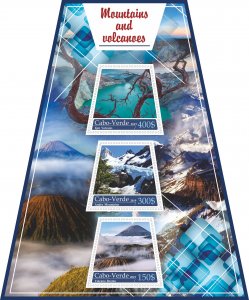 Stamps. Mountains, Volcanoes 2019 year 1+1 sheets perforated