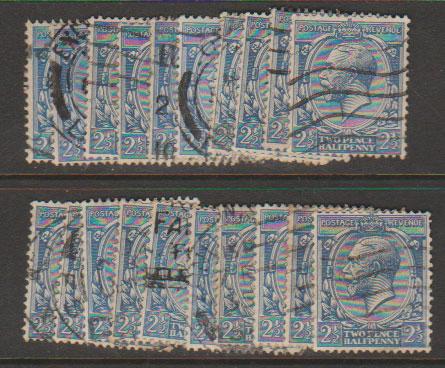 GB George V SG 422 Used -  selection of 20+ for shade study - see details