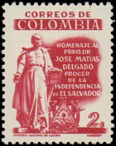 Colombia #675, Complete Set, 1957, Never Hinged