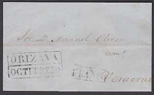 MEXICO 1855 folded wrapper ex ORIZAVA to Veracruz..........................A2373