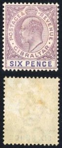 Gibraltar SG50 KEVII 6d Dull Purple and Violet Wmk Crown CA M/M Cat 42 pounds