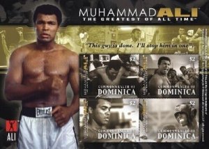 Dominica 2008 - Muhammad Ali - sheet of 4 stamps - Scott #2654 - MNH 