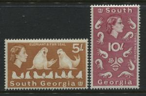 South Georgia QEII 1963 5/ and 10/ mint o.g.
