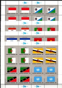 United Nations #554-69 MNH Flag Sheets CV $38.40 (K2766L)