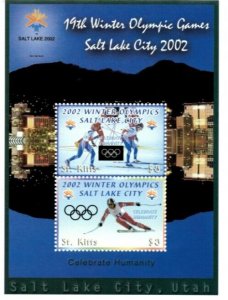 Saint Kitts 2002 - Winter Olympics  - Souvenir Stamp Sheet - Scott #533a - MNH