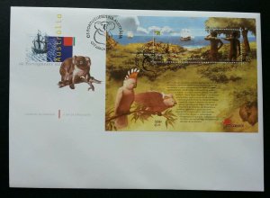 Portugal The Portuguese in Australia 1999 Koala Bear Bird Parrot (miniature FDC)