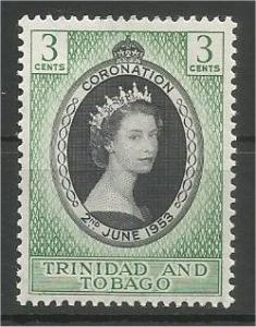 TRINIDAD AND TOBAGO, 1953, MH 3c, Coronation Issue Scott 84