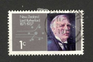 NEW ZEALAND- USED STAMPS- 100th Ann. of the Birth of Lord Rutherfo , 1c -1971.