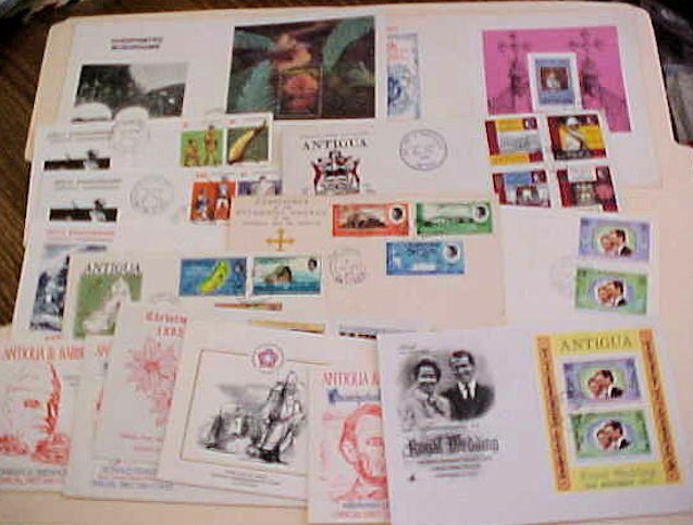 ANTIGUA FDC 14 DIFF. 1976-1984 & 2 BARBUDA CACHET UNADDRESSED