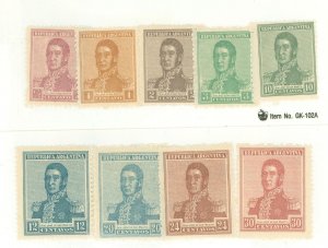 Argentina #304/314 Unused