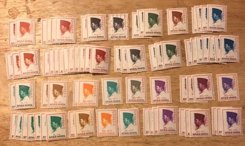 Indonesia Scott#B165...B178 Used/Unused Group of 77 F/VF to XF  Cat. $15.40