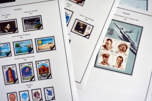 COLOR PRINTED RUSSIA 1984-1991 STAMP ALBUM PAGES (121 illustrated pages)