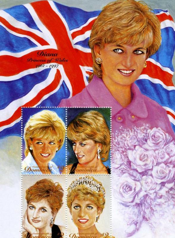 Dominica 1997 Princess Diana Sheet Perforated mnh.vf