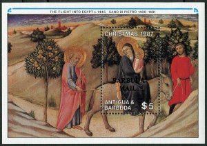 Barbuda 932,MNH.Michel 1026 Bl.127. Christmas 1987.Flight into Egypt,Di Pietro.