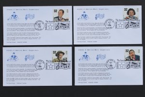 US #3100-03 FDC UA  Aristocrat Cachets American Songwriters 1996 New York, NY