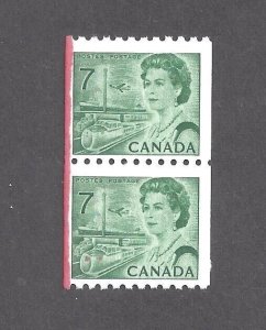 Canada # 549 VF MINT NH 7c CENTENNIAL COIL PAIR PAPER ERROR BS28807