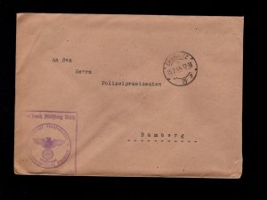 WWII Germany Canceled Chemnitz Free Geheime Staatspolizei 1944 Cover SCARCE 9j