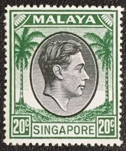 Malaya Singapore Straits Settlements 1949 King George VI 20c MLH SG#24 M2843