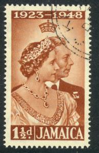 JAMAICA 1948 1 1/2d KGVI SILVER WEDDING Issue Sc 138 VFU