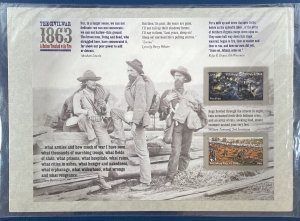 4787-4788 THE CIVIL WAR 1863 Pane of 12 US Forever Stamps 2013 MNH USPS Sealed