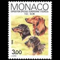 MONACO 1988 - Scott# 1621 Dog Show-Dachshunds Set of 1 NH