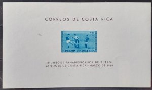 Costa Rica souvenir sheet airpost Panamerican soccer games 1960 MNH good as seen