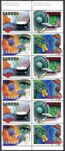 Canada #1598a 45¢ High Technology Industries (1996). Pane of 12. 4 designs. MNH