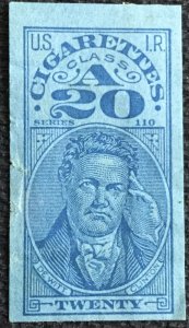 US Used Internal Revenue Service Cigarette Stamp Single Dewitt Clinton L28