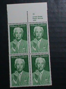 ​UNITED STATES-1987-SC# 2350  WILLIAM FAULKNER USA MNH BLOCK OF 4 HARD TO FIND