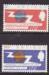 Antigua-Sc#153-4- id10-unused NH Omnibus set-QEII-ITU-1965-