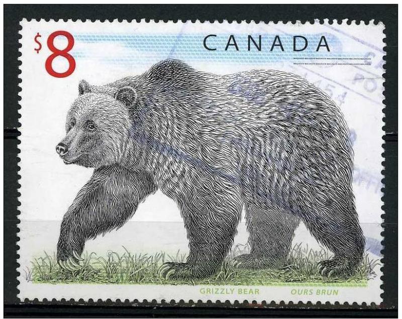 Canada  1997 - Scott 1700 used - $8, Grizzly Bear 
