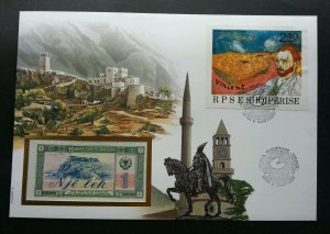 Albania Islamic Mosque  Square 1990 FDC (banknote cover)