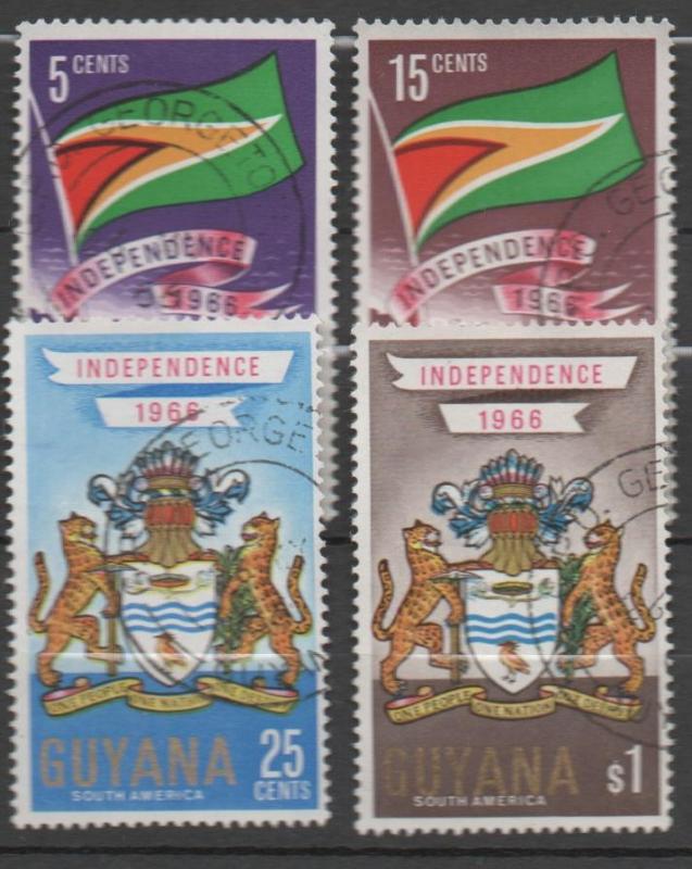 Guyana 1966, Independence set of 4, used (B118)