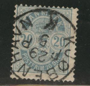 DENMARK  Scott 48 used 1895 stamp 