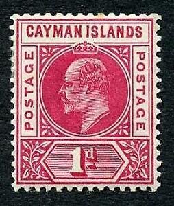 Cayman Is SG9 KEVII 1d wmk Mult Crown CA M/M (tone spot) Cat 25 Pounds