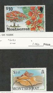 Montserrat, Postage Stamp, #O29, 691 Used, 1984-88 Shell, Flower, JFZ