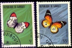 Butterflies, Djibouti stamp SC#511-512 used set