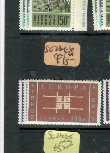 CYPRUS (PP2512B) QEII  EUROPA   SG 234-6      MNH