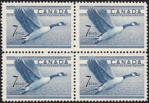 CANADA GOOSE = Canada 1952 #320 MNH Block of 4