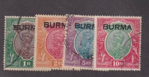 Burma Scott #'s 13 - 16 VF used with nice colors cv $ 173 ! see pic !