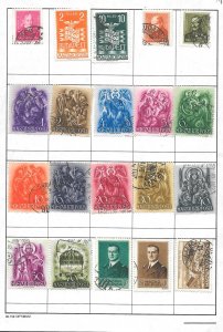 HUNGARY #Z19 Mixture Page of 20 stamps.  Collection / Lot