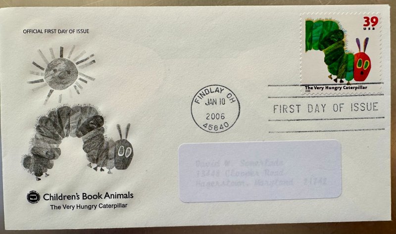 US Children's Book Animals set of 4 FDC's 2006 PCS