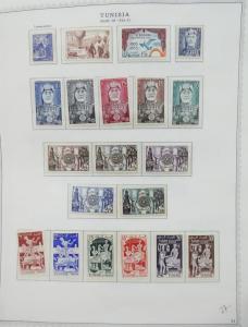 EDW1949SELL : TUNISIA Nice Mint collection on album pages mostly NH. Sc Cat $225