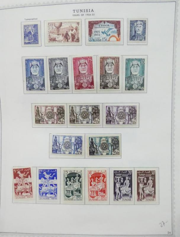 EDW1949SELL : TUNISIA Nice Mint collection on album pages mostly NH. Sc Cat $225