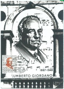 68943 -  ITALY - POSTAL HISTORY - MAXIMUM CARD - MUSICA Giordano  1967