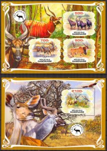 Gabon 2019 Animals Antelopes Sheet + S/S MNH