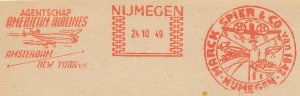 Meter cut Netherlands 1949 Agency American Airlines - Amsterdam - New York - Ai