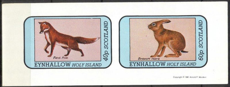 {E137} Eynhallow Scotland Fox Rabbits Sh.2 Imperf. MNH Cinderella !!